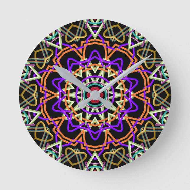 Modern relief kaleidoscope round clock (Front)