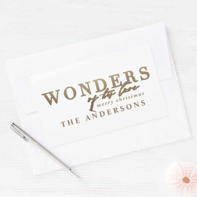 Modern religious chic gold multi photo Christmas Sticker (Envelope)