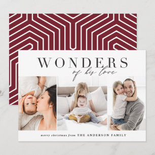 Modern religious chic multi photo christmas holiday card