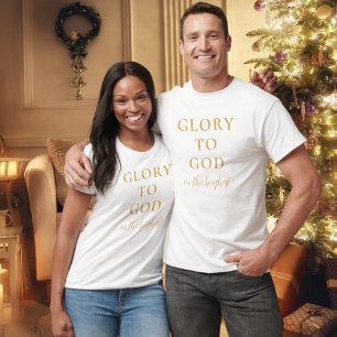 Modern Religious Christian Faith Based Gold White T-Shirt