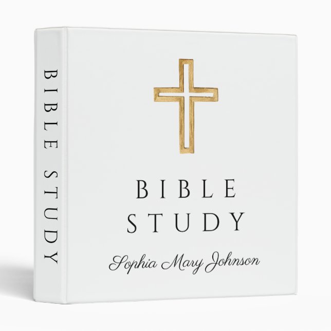 Modern Religious Cross Bible Study Binder (Front/Spine)