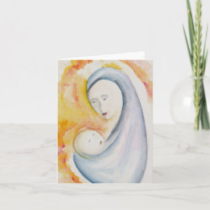 Modern Religious Madonna and Child Blank Thank You Card