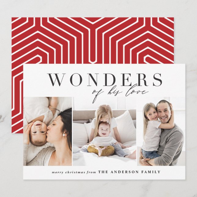 Modern religious multi photo christmas holiday card (Front/Back)