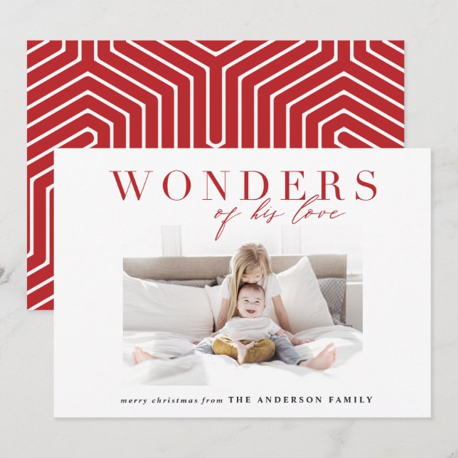 Modern religious multi photo christmas holiday card (Front/Back)