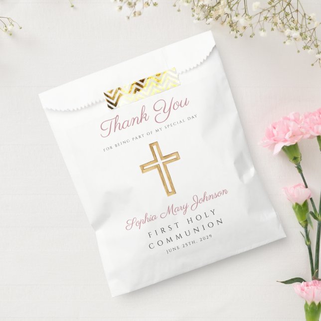 Modern Religious Pink Girl First Communion Favour Bag (Sealed)