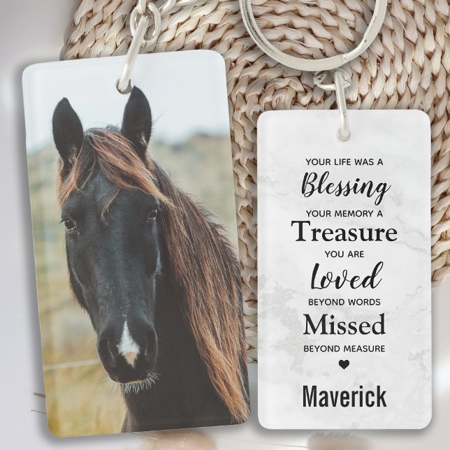 Modern Remembrance Custom Photo Pet Memorial Keychain (Creator Uploaded)