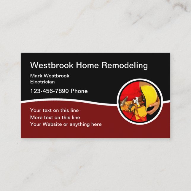 Modern Remodeling Construction Business Cards (Front)