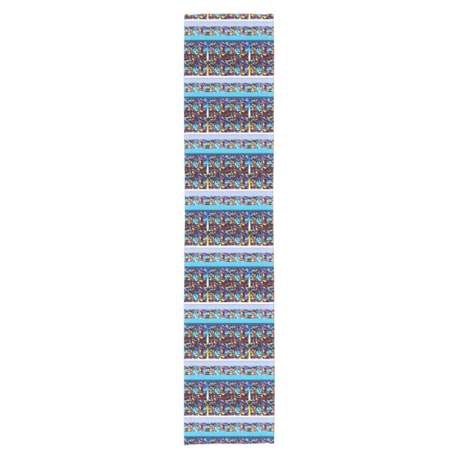 Modern Renaissance Geometric Art Short Table Runner (Front)