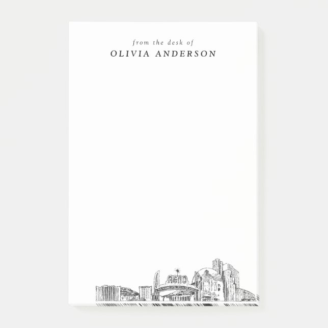 Modern Reno Nevada Professional Gift Personalized Post-it Notes (Front)