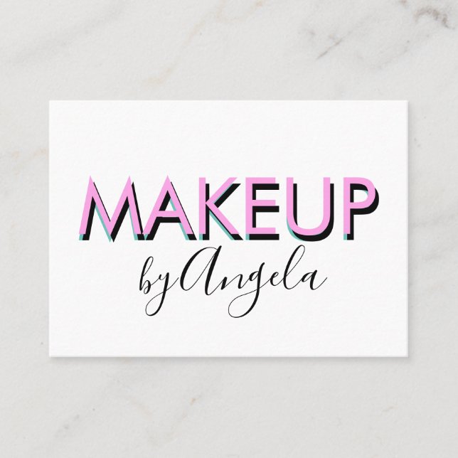  Modern Repeat Makeup Salon Nails Eyelashes   Business Card (Front)