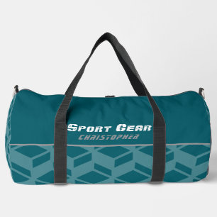 Modern Repeat Pattern Teal Duffle Bag