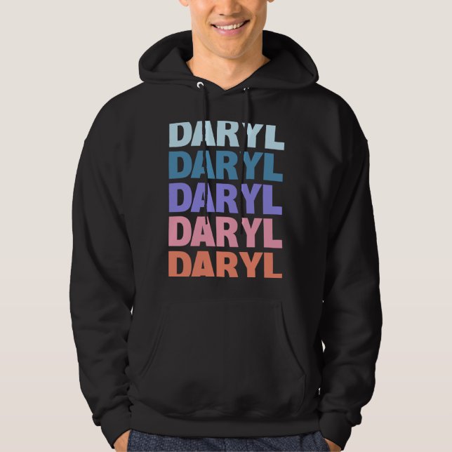 Modern Repeated Text Daryl Hoodie (Front)