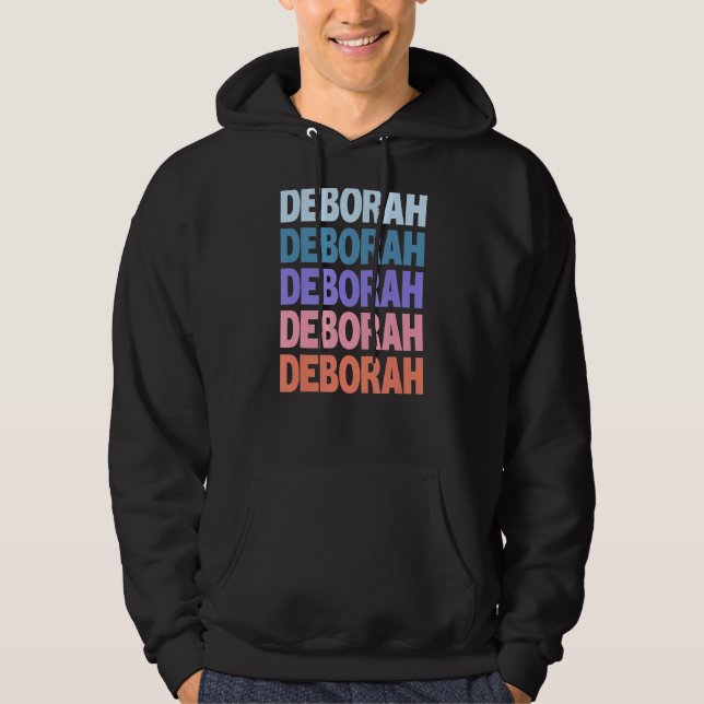 Modern Repeated Text Deborah Hoodie (Front)