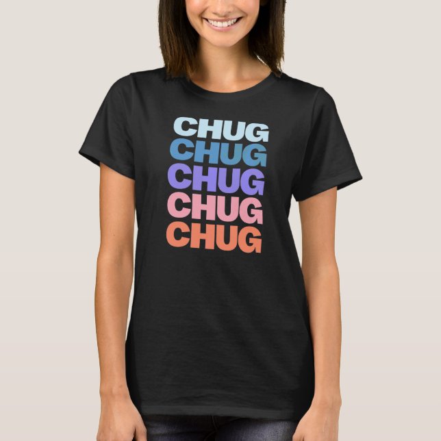 Modern Repeated Text Design Chug T-Shirt (Front)