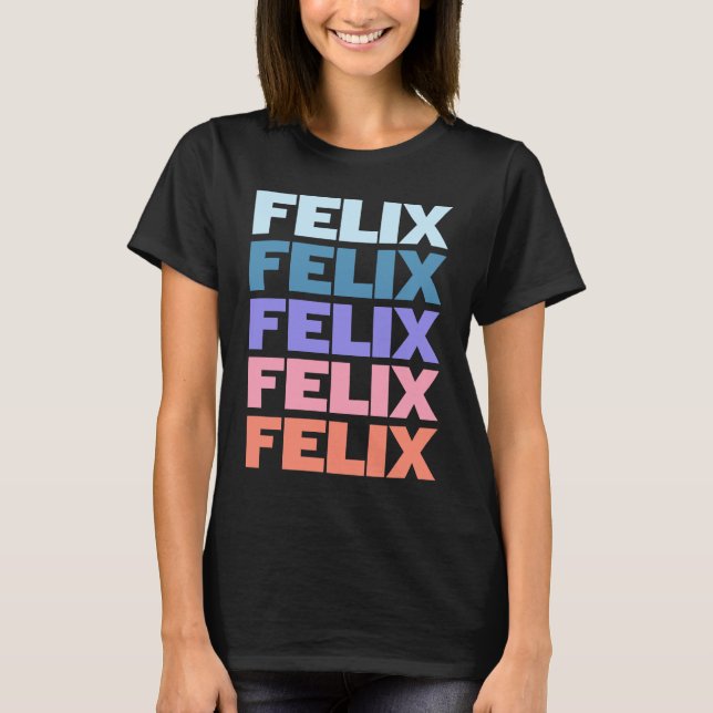 Modern Repeated Text Felix T-Shirt (Front)