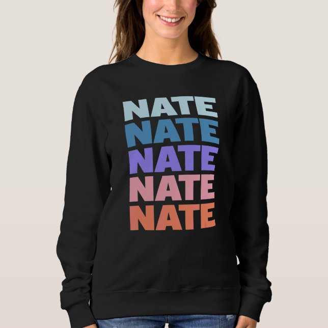 Modern Repeated Text Nate Sweatshirt (Front)
