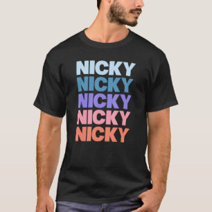 Modern Repeated Text Nicky T-Shirt