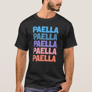 Modern Repeated Text Paella Spain T-Shirt
