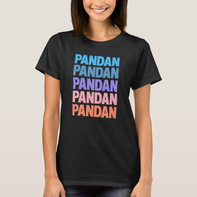 Modern Repeated Text Pandan T-Shirt (Front)