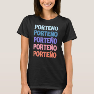 Modern Repeated Text Porteño Buenos Aires T-Shirt