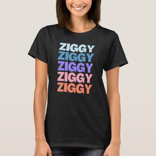 Modern Repeated Text Ziggy T-Shirt (Front)