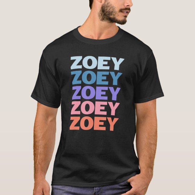 Modern Repeated Text Zoey T-Shirt (Front)