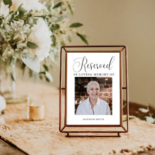 Modern Reserved Memorial Photo Memorial Sign