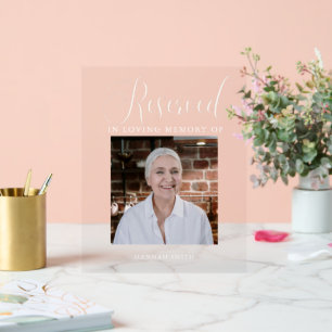 Modern Reserved Memorial Photo Memorial Sign