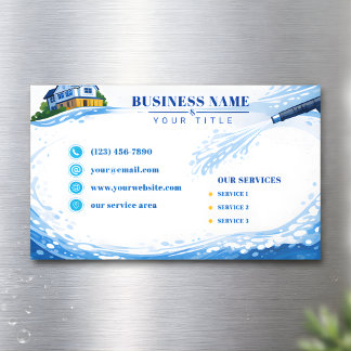 Modern Residential pressure washing Depth Magnetic Business Card