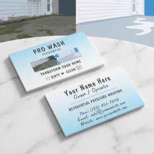 Modern Residential Pressure Washing Split Business Card