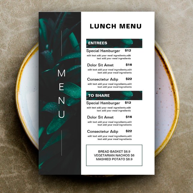 Modern Restaurant Lunch Food Menu | Price List (Creator Uploaded)