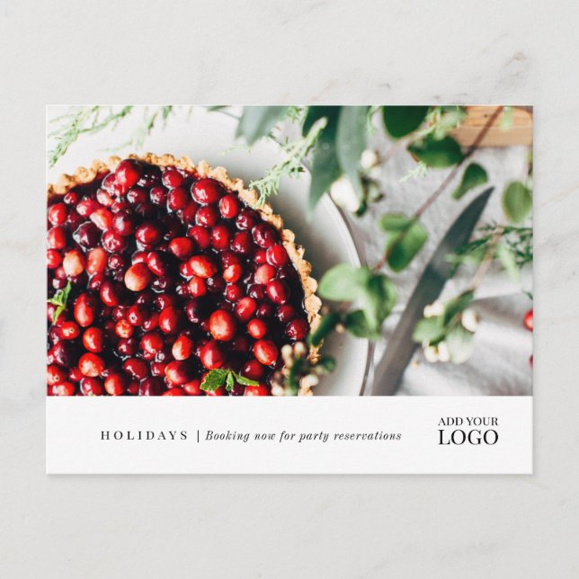 Modern Restaurant New Event Branded Marketing Post Postcard (Front)