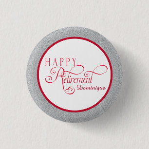 Modern, Retirement Party Favour 1 Inch Round Butto 1 Inch Round Button