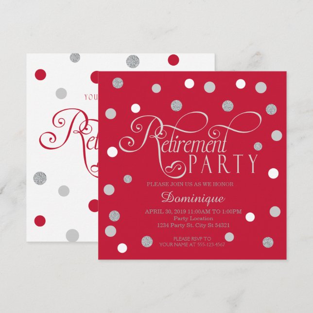 Modern Retirement Party Invitations (Front/Back)