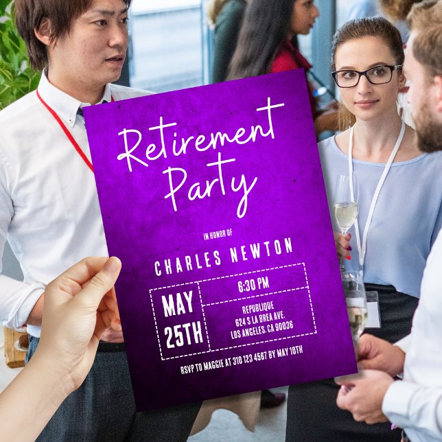 Modern Retirement Party Invite | Purple Gradient (Creator Uploaded)
