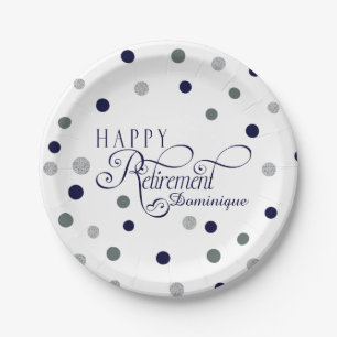 Modern Retirement Party Plates 7 Inch Paper Plate