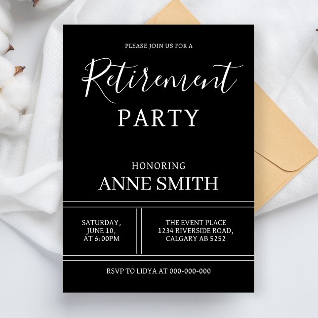 Modern Retirement Party Simple Retired Celebration Invitation (Creator Uploaded)
