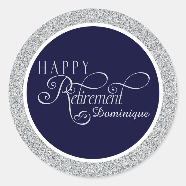 Modern Retirement Party Stickers (Front)
