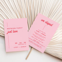 Modern Retro 70's Pink & Red Just Love Wedding