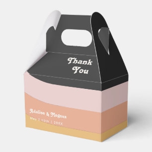 Modern Retro 70's Rainbow Dark Wedding Favour Box