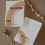 Modern Retro 70's Rainbow | Folded Wedding Program<br><div class="desc">This modern retro 70's rainbow | folded wedding program is perfect for your simple vintage orange, rose gold, and blush pink wedding. Designed with elements of a classic, colourful boho arch and groovy minimalist stripes. The design has a unique abstract tropical beach feel, great for any spring, summer, or fall...</div>