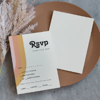 Modern Retro 70's Rainbow Menu Choice RSVP Card