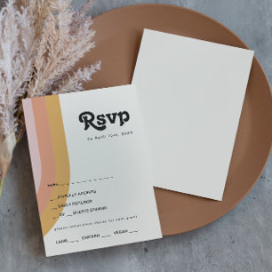 Modern Retro 70's Rainbow Menu Choice RSVP Card