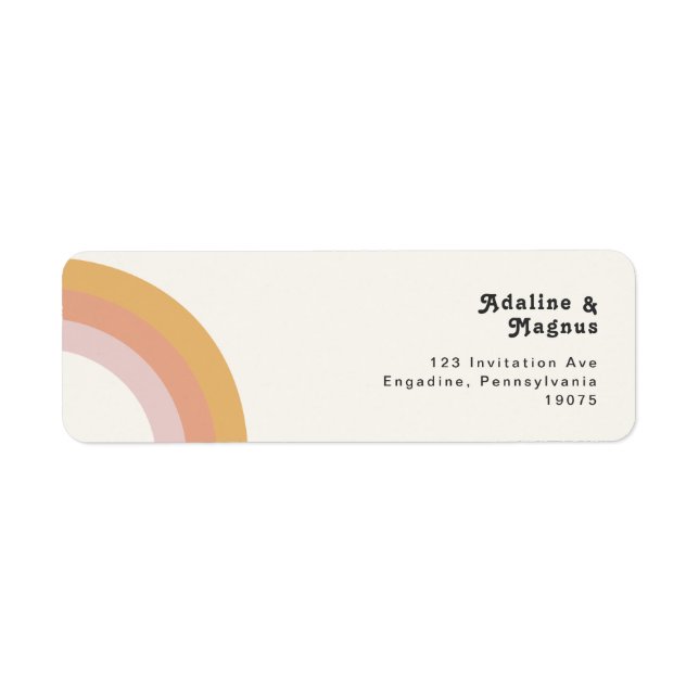 Modern Retro 70's Rainbow | Return Address Label (Front)
