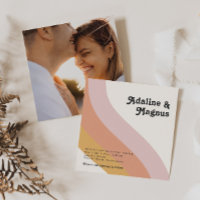 Modern Retro 70's Rainbow Square Photo Wedding