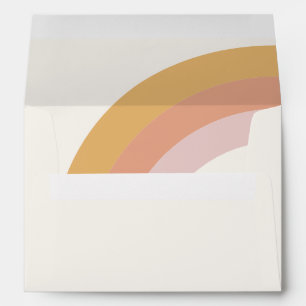 Modern Retro 70's Rainbow Wedding Invitation Envelope