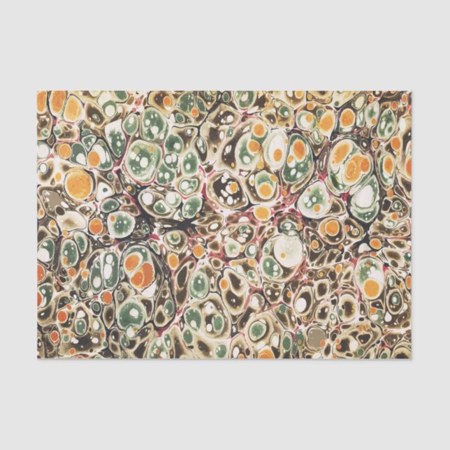 Modern Retro Abstract Sage Yellow Marble Pattern Tissue Paper (Front)