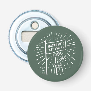 Modern Retro Bachelor Party Last Swing Golf Green Bottle Opener
