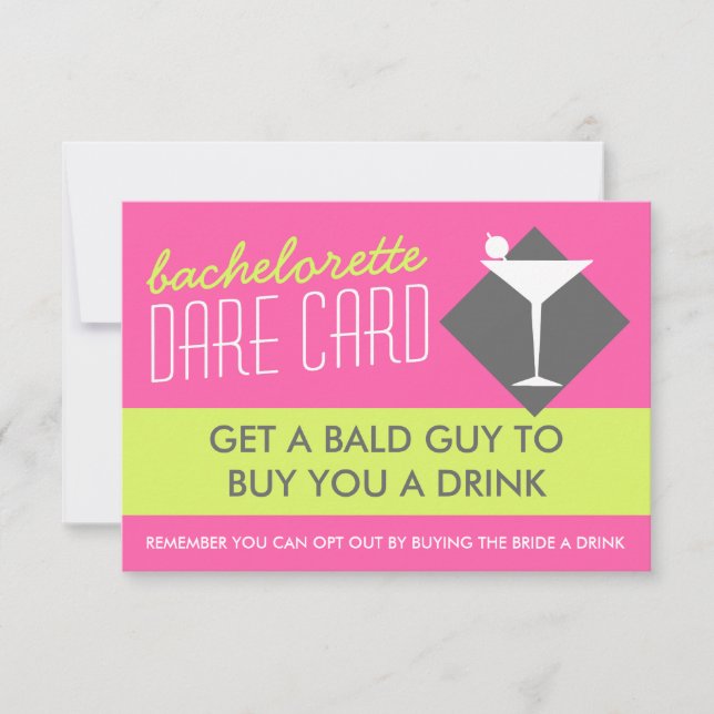 Modern Retro Bachelorette DARE game card (Front)