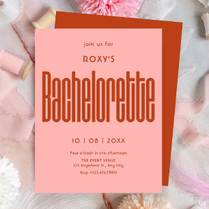 Modern Retro bachelorette Invitation